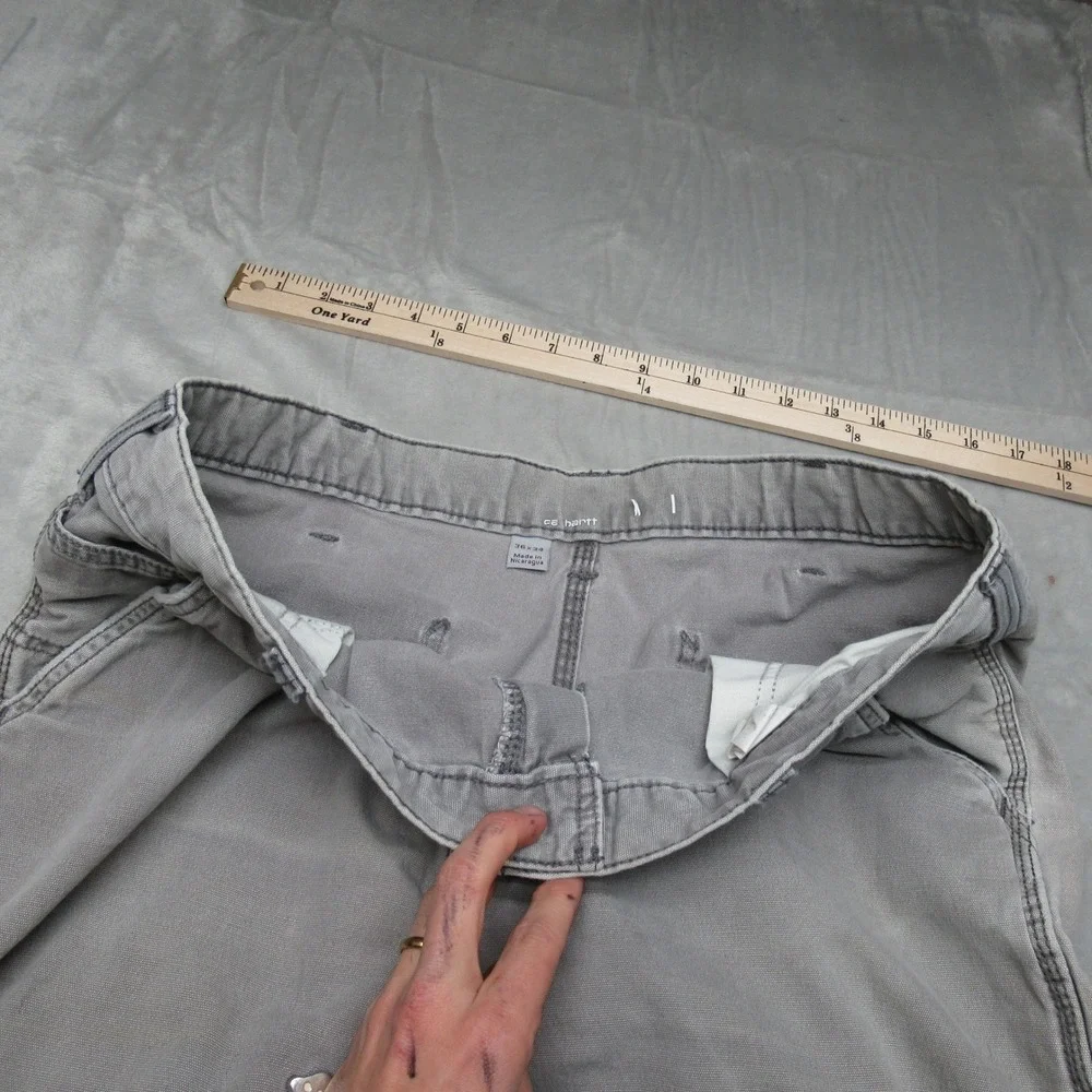 Carhartt Jeans‎ Mens 36x31 Gray? Canvas Carpenter Relaxed Classic Workwear VTG